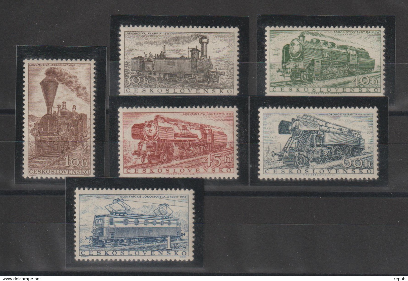 Tchécoslovaquie 1956 Trains Série 875-880 6 Val ** MNH - Trains