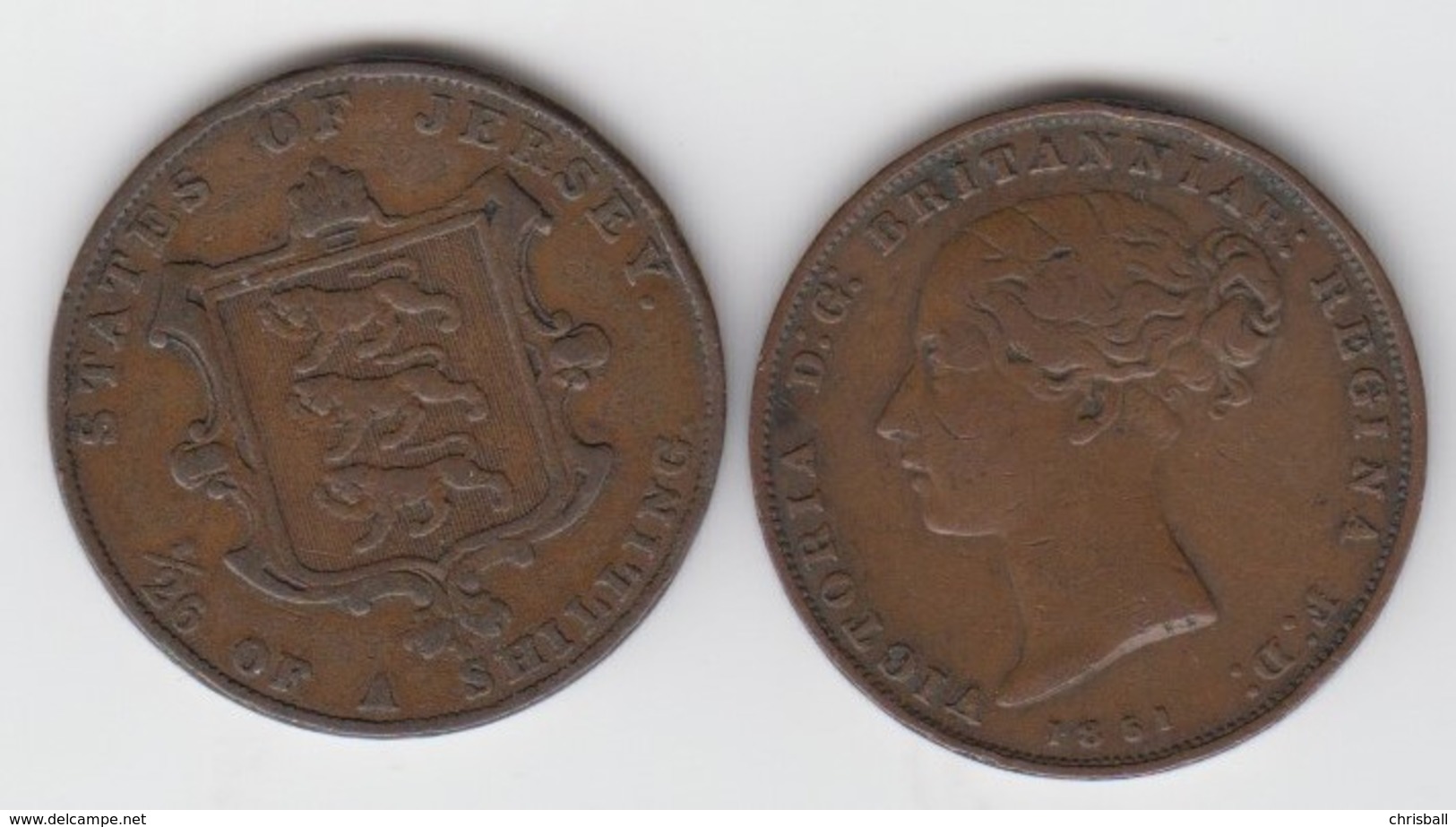 Jersey 1851 Coin Queen Victoria One Twentysixth Of A Shilling 1/26 Dated 1851 - Jersey