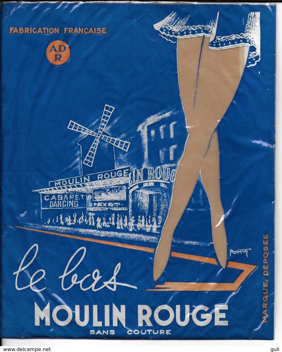 PAIRE De Bas Le Bas MOULIN ROUGE Sans Couture Nylon 15 Deniers  Avec Emballage D'origne - Bas