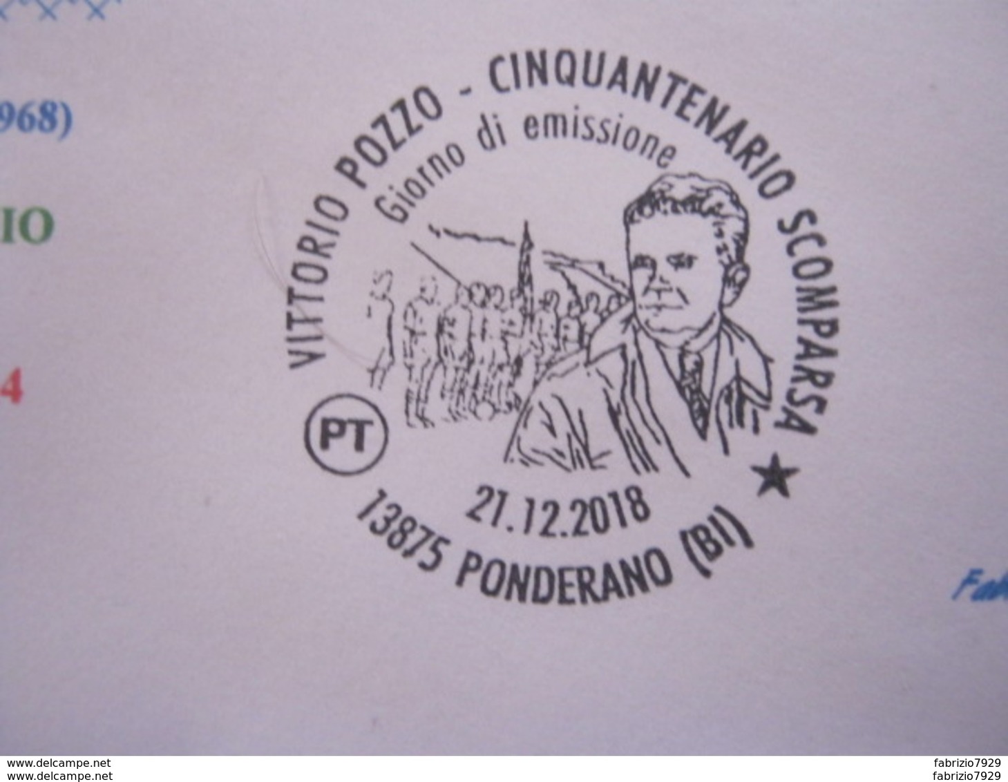 A.01 ITALIA ANNULLO FDC NEW 2018 PONDERANO BIELLA 50 ANNI SCOMPARSA VITTORIO POZZO ALLENATORE NAZIONALE CALCIO FOOTBALL - 1934 – Italie