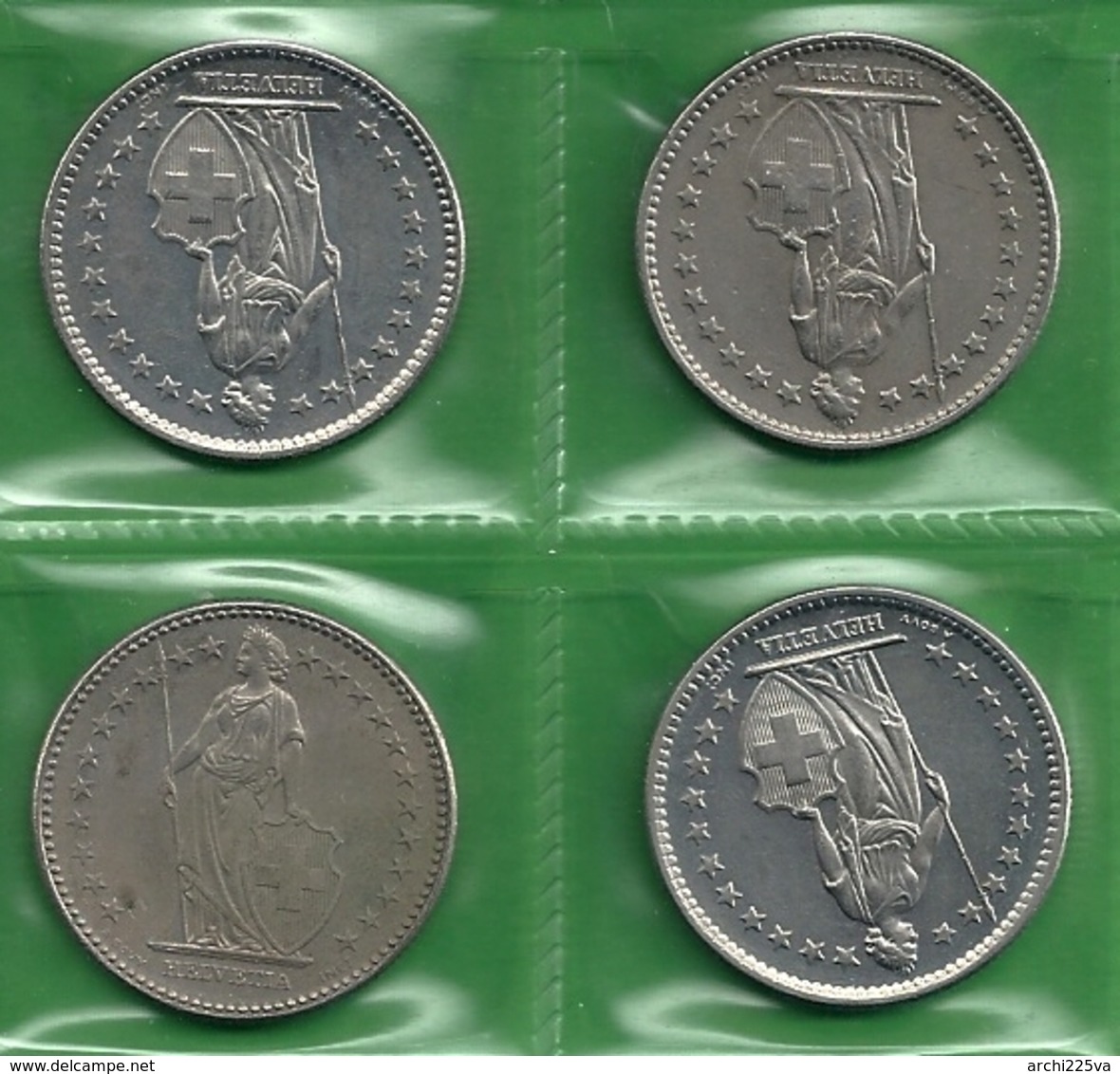 SVIZZERA 1968 1974 (2) 1988 - Helvetia - N.° 4 X 2 Fr / CHF - BB / SPL / FDC - Con Varietà ? - Confezione In Bustina - Altri & Non Classificati