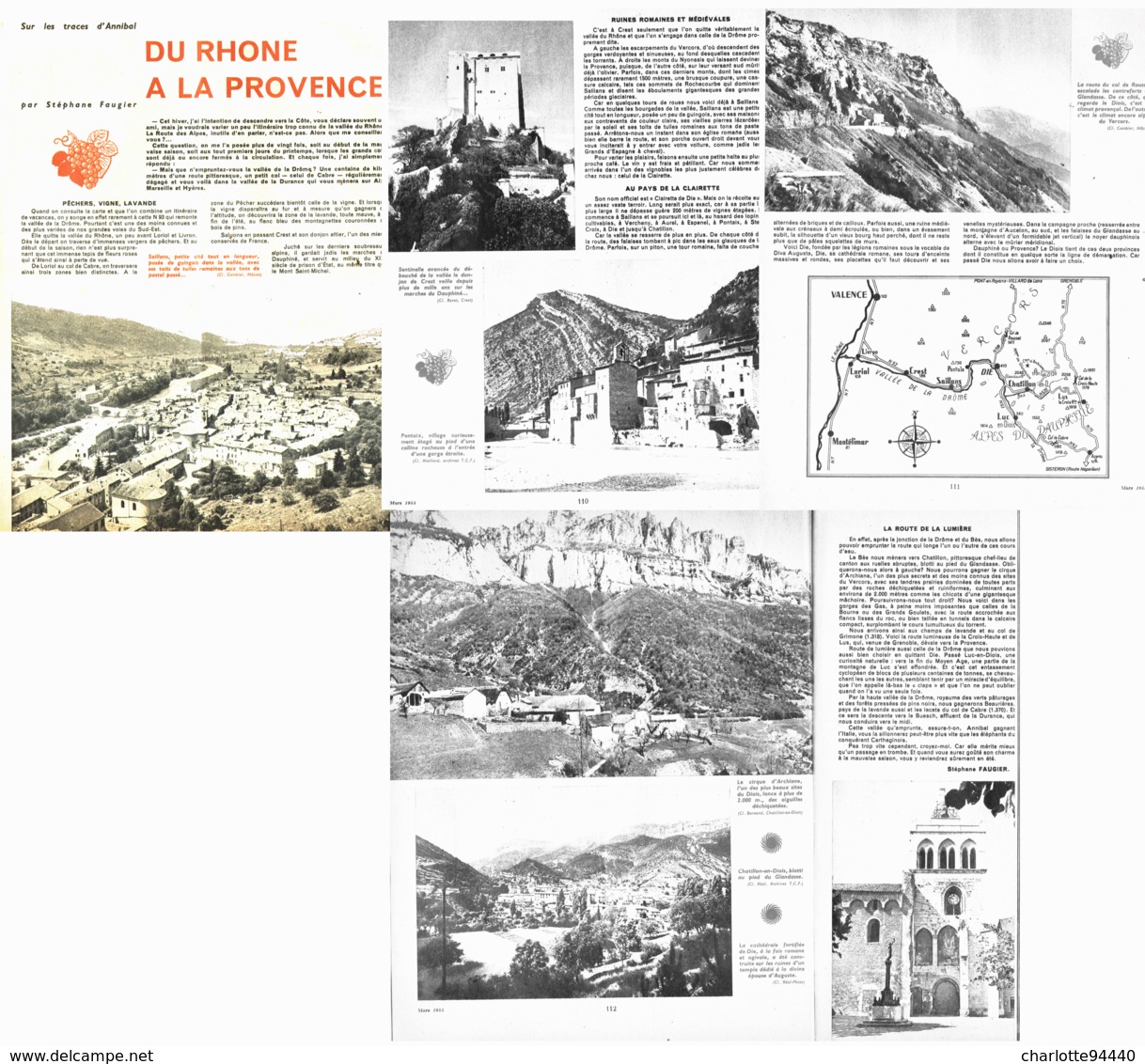 Du RHONE à La PROVENCE " SAILLANS/ PONTAIX / COL DE ROUSSET / DIE / CIRQUE D'ARCHIANE / CHATILLON-EN-DIOIS  " 1955 - Côte D'Azur