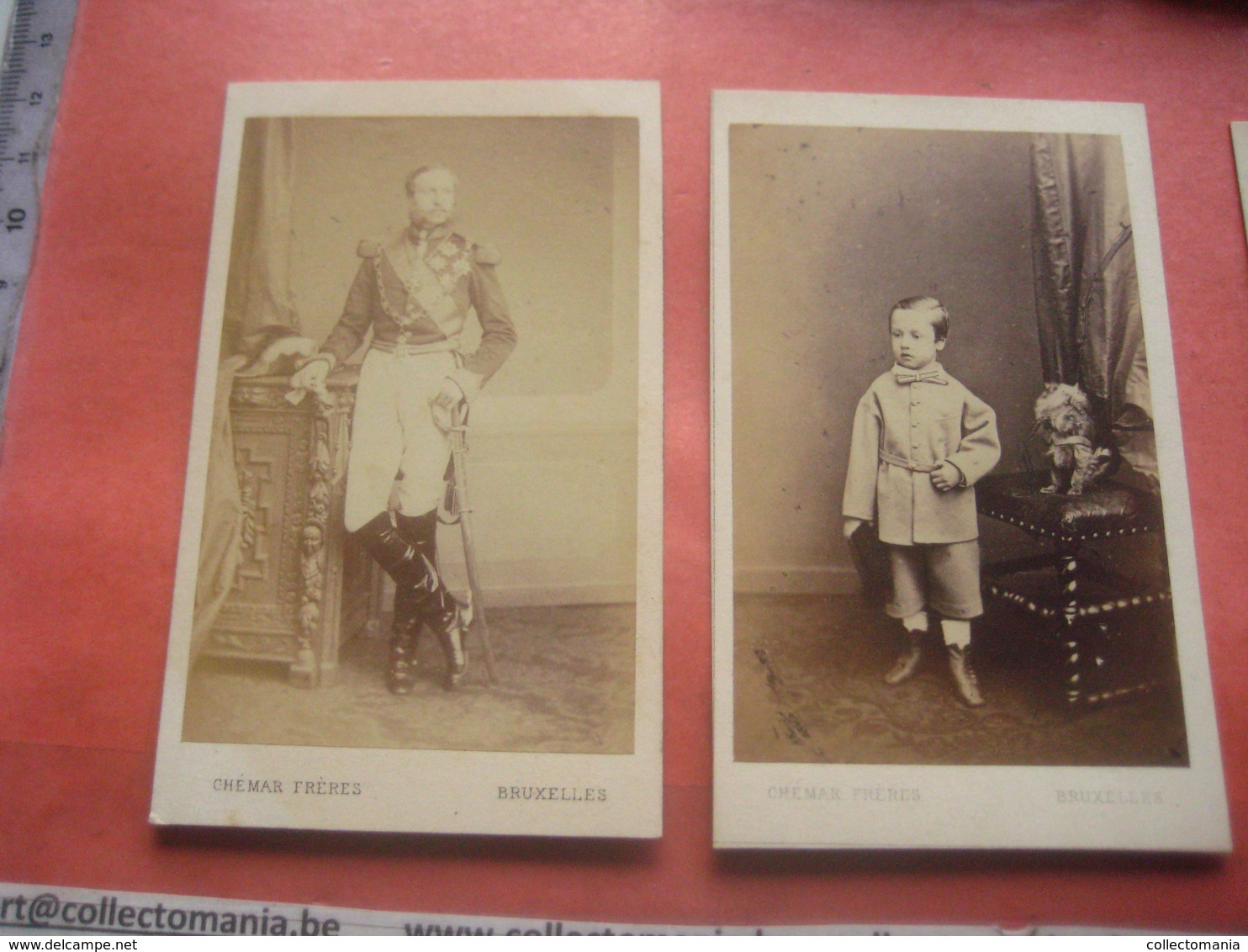 4 Photos, ALBERT I  Roi  Reine Et 2 Enfants  6,2 X 10,5 Cm Koning, Koningin En Kinderen - GHEMAR FRERES , Oude Fotos - Famous People