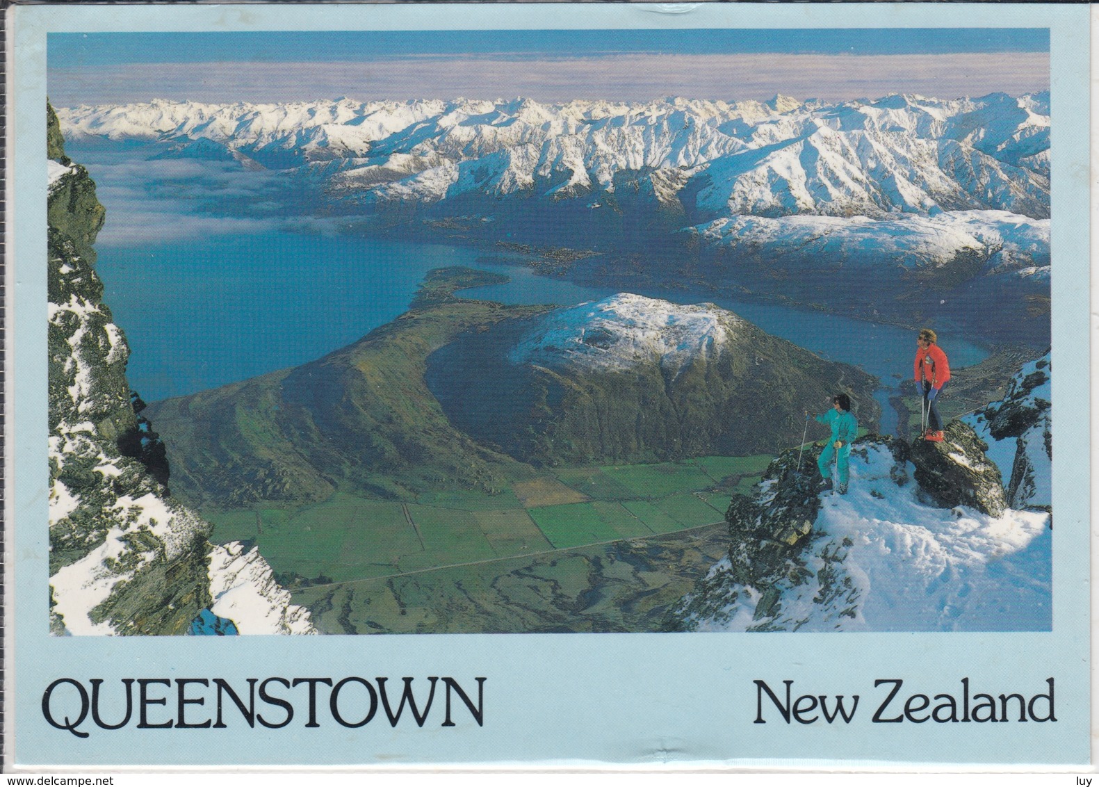 NEW ZEALAND  QUEENSTOWN  Skifield , View Of Snowclad Mountains, Shores Of Lake Wakatipu  Large Format, Nice Stamp - New Zealand