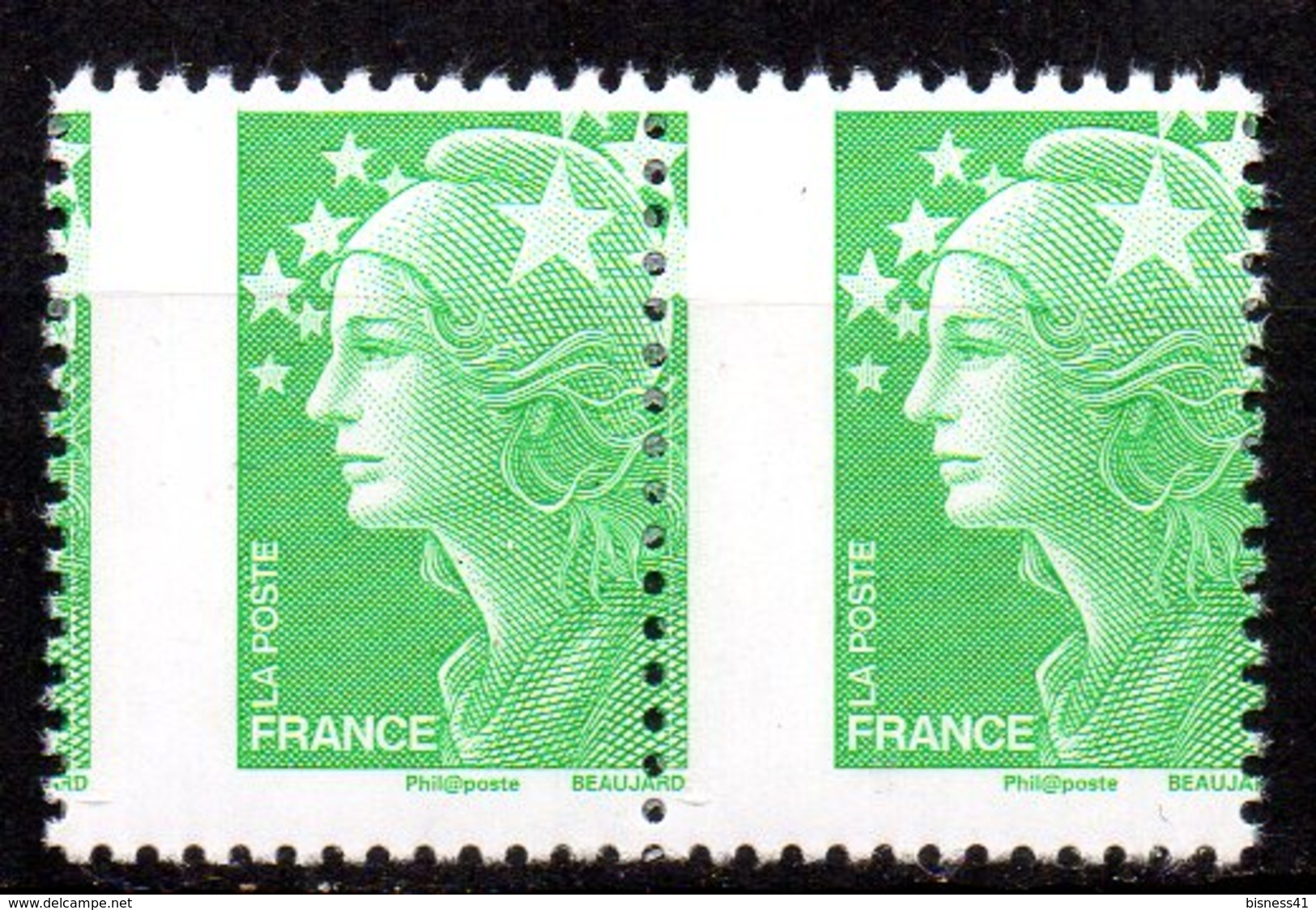 Col12  France Variété Marianne Beaujard  N° 4229 Piquage à Chaval En Paire   Neuf  XX MNH - Unused Stamps