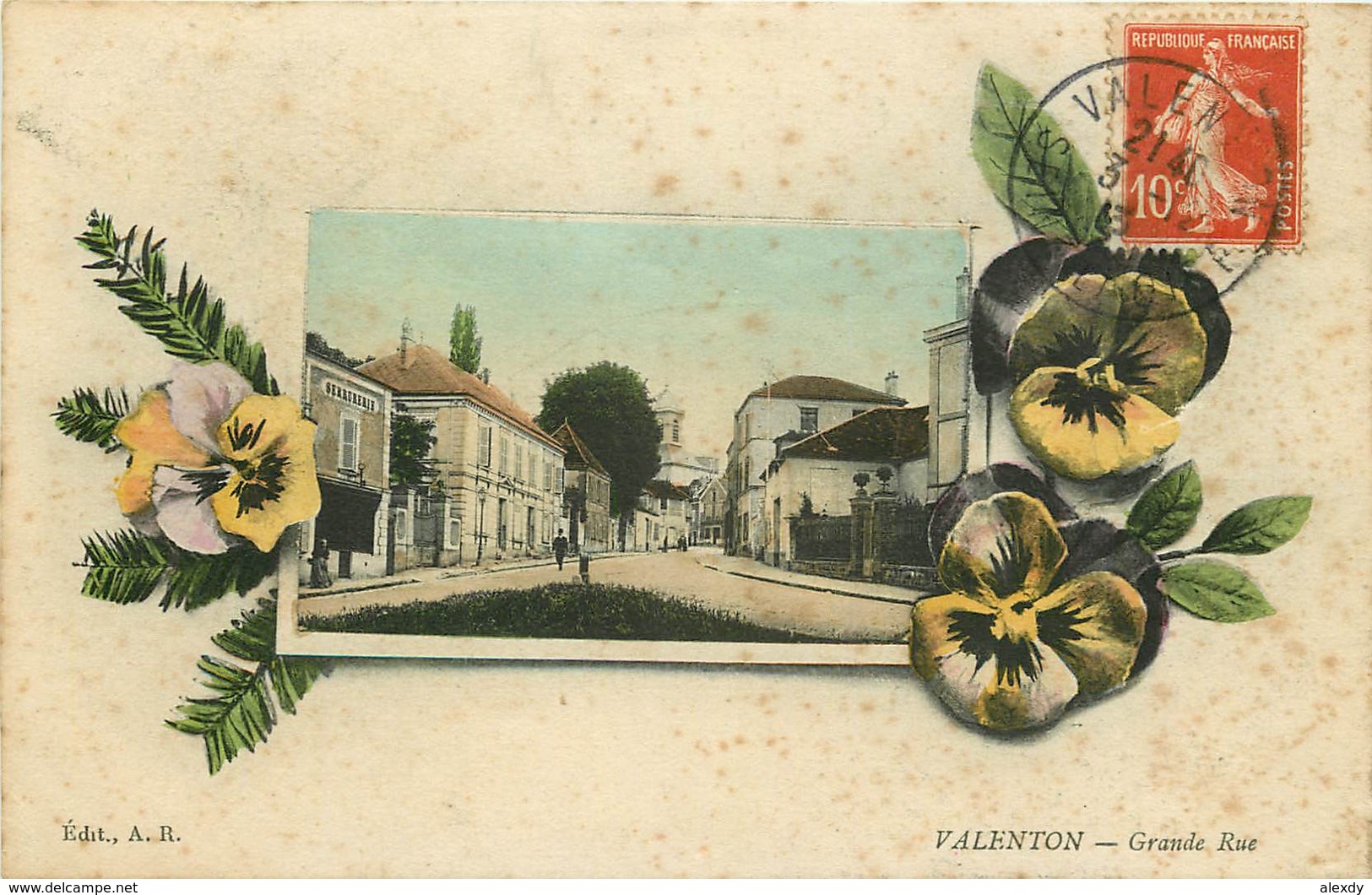 WW 94 VALENTON. Lot 2 Cpa Sur Grande Rue 1913-15 - Valenton
