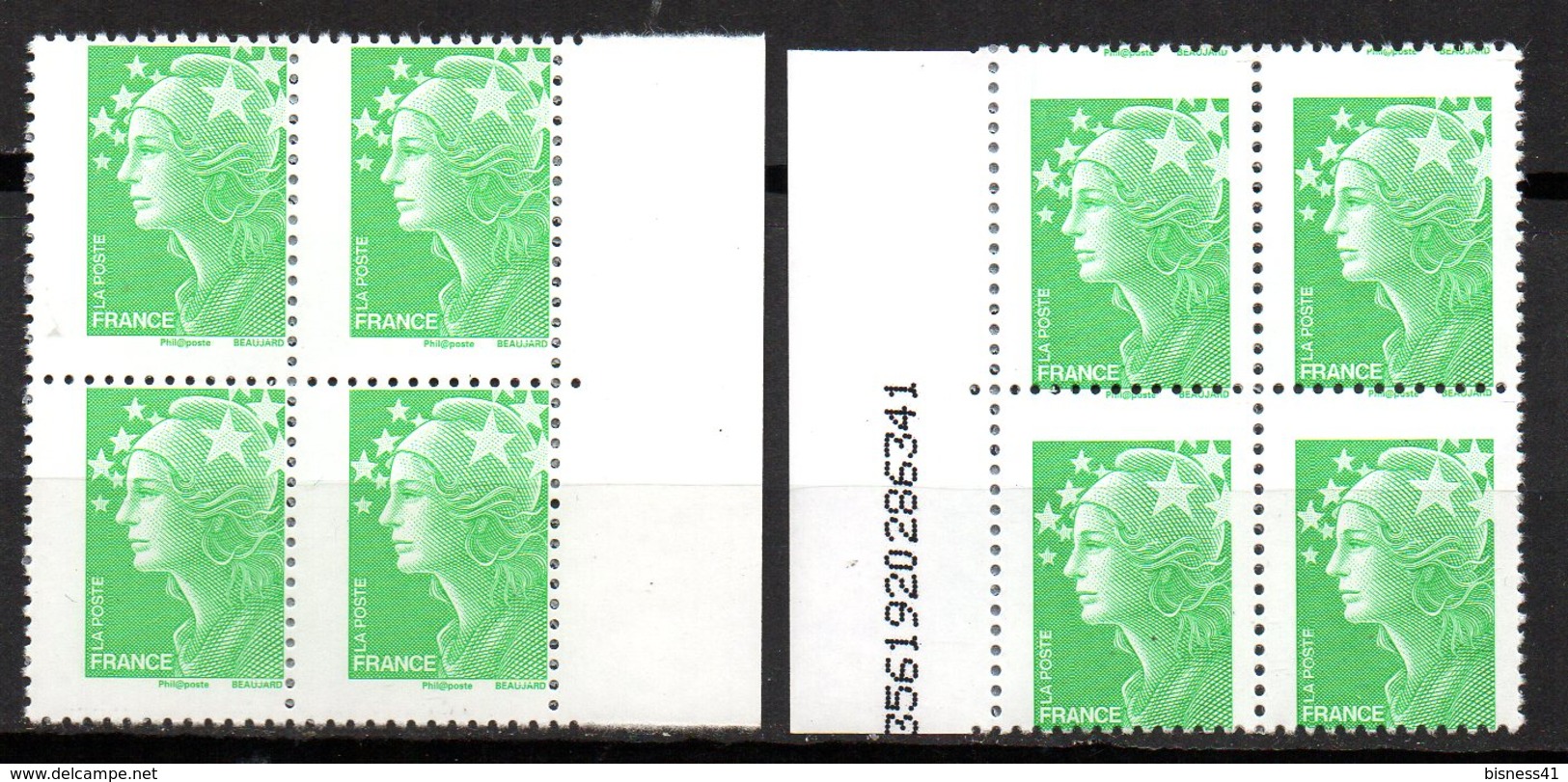 Col12  France Variété Marianne Beaujard  N° 4229 Décalage Vers Haut Et Bas En Piquage à Cheval  Neuf  XX MNH - Nuevos