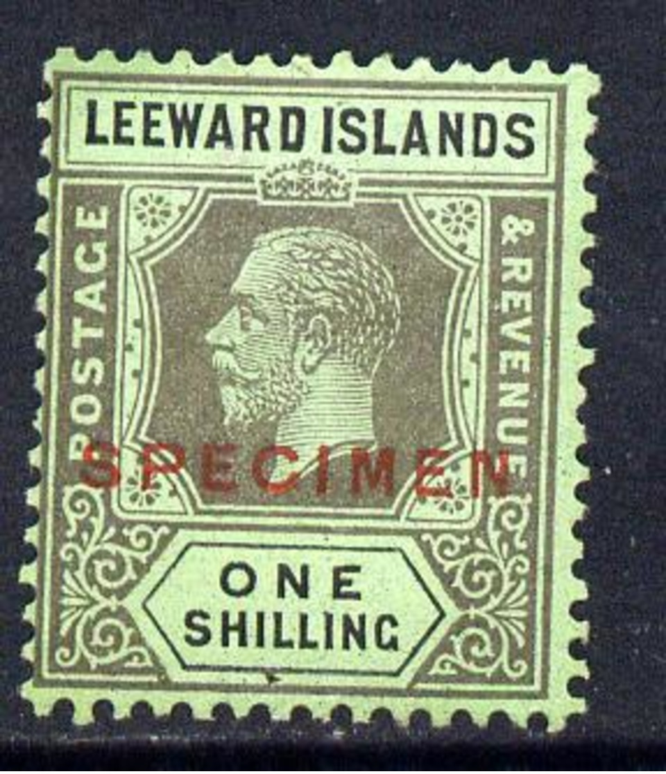 Leeward Islands 1921-32 KG5 Script CA 1s Black On Emerald Overprinted SPECIMEN Fine With Gum And Only About 40... - Montserrat