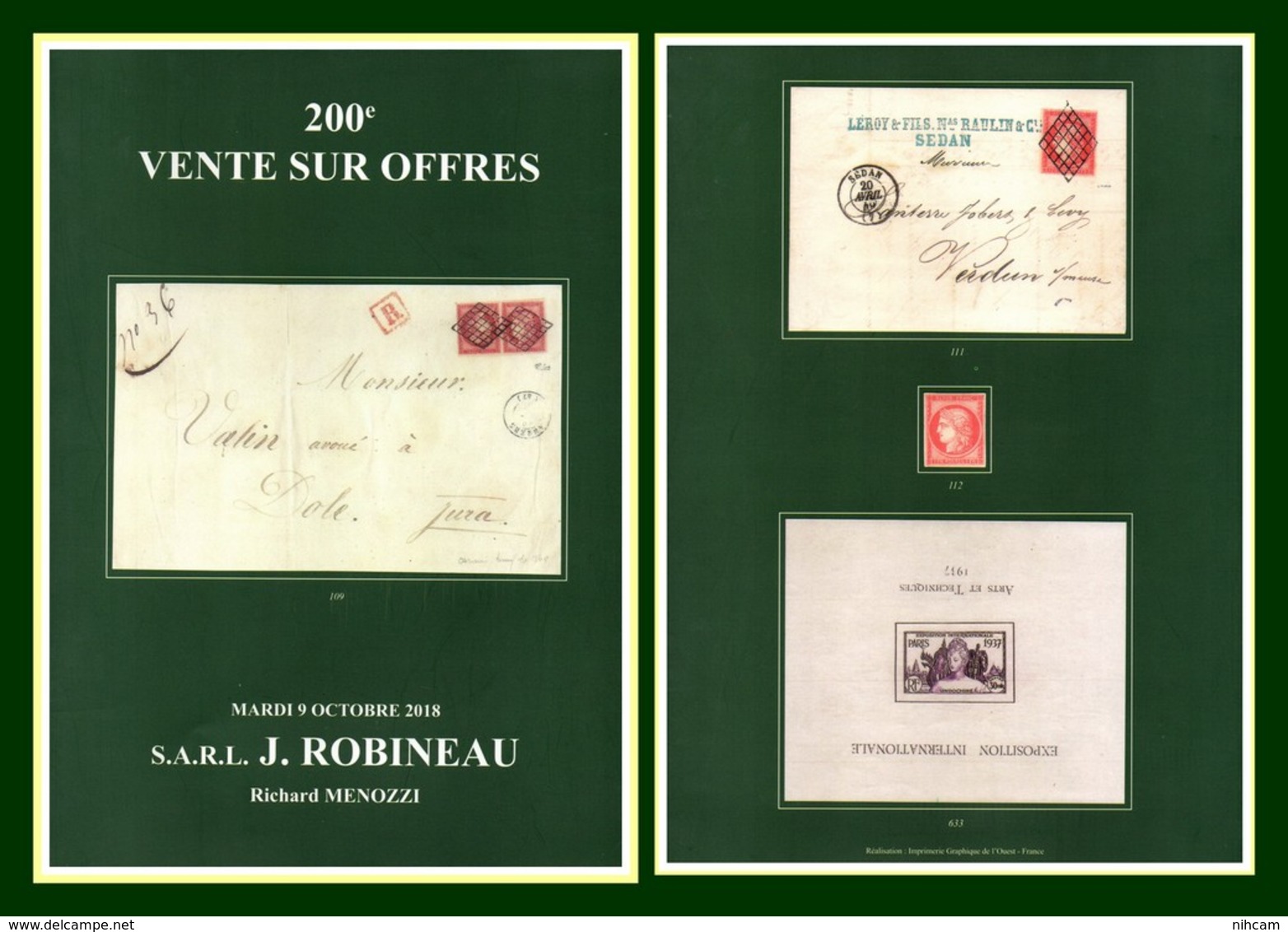 Catalogue 200e Vente Sur Offres J. Robineau 9 / 10 / 2018 - Catalogues De Maisons De Vente