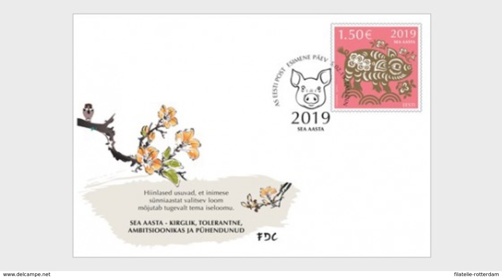 Estland / Estonia - Postfris / MNH - FDC Jaar Van Het Varken 2019 - Estland