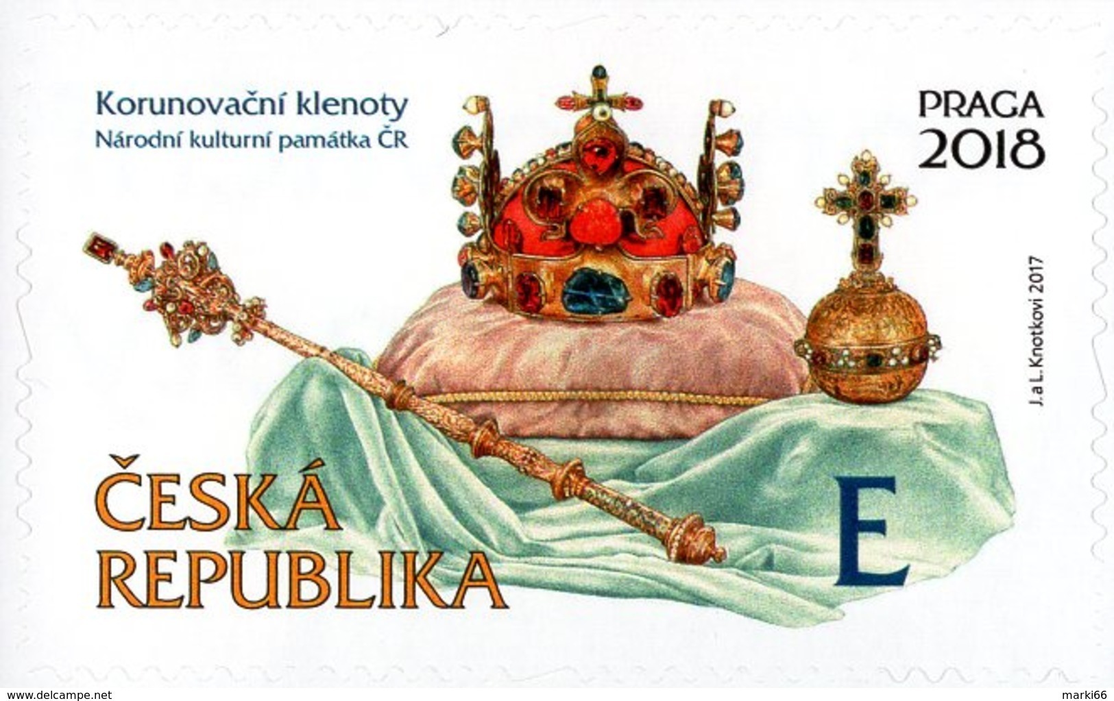 Czech Republic - 2017 - Crown Jewels - Praga 2018 World Stamp Exhibition - Mint Self-adhesive Booklet Stamp - Ungebraucht