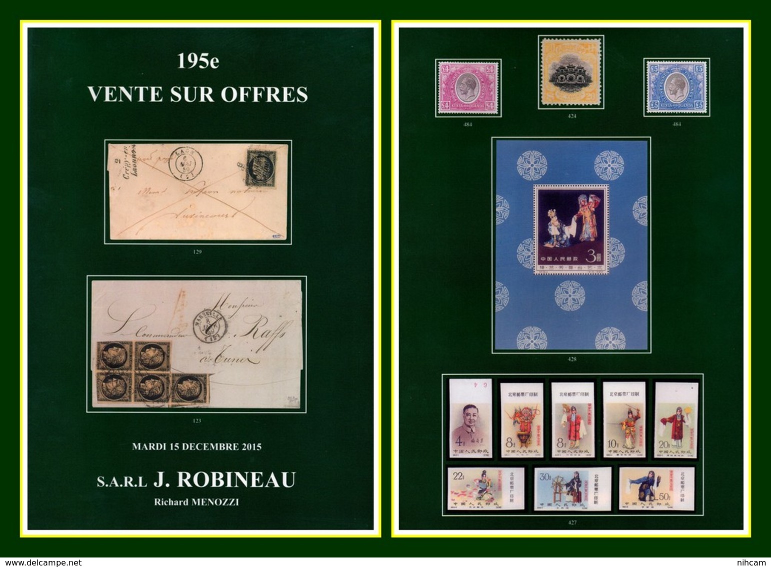 Catalogue 195e Vente Sur Offres J. Robineau 15 / 12 / 2015 - Catalogues De Maisons De Vente