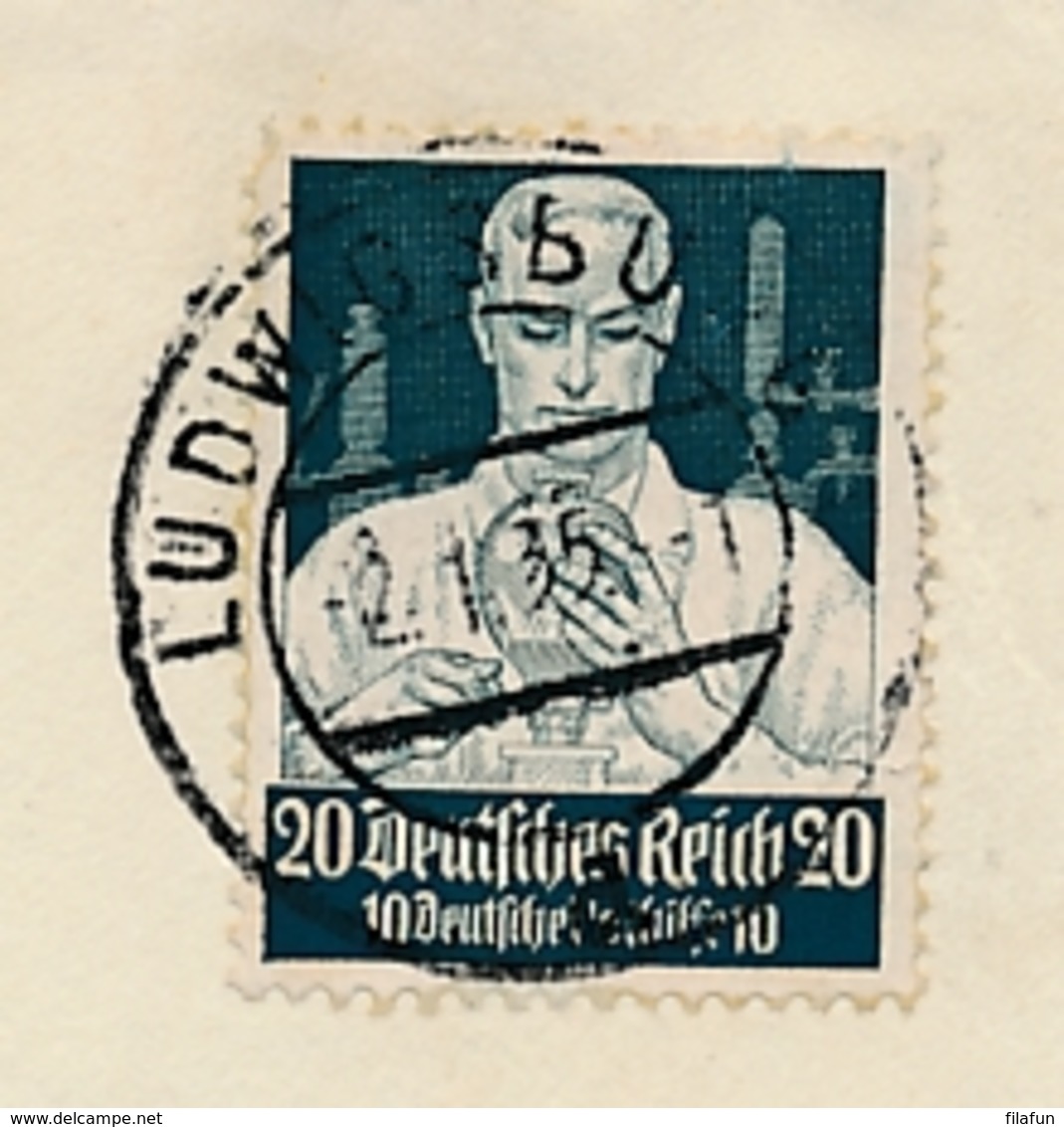 Deutsches Reich - 1935 - 20Pf Nothilfe On Cover From Ludwigsburg To Bönnigheim - Briefe U. Dokumente