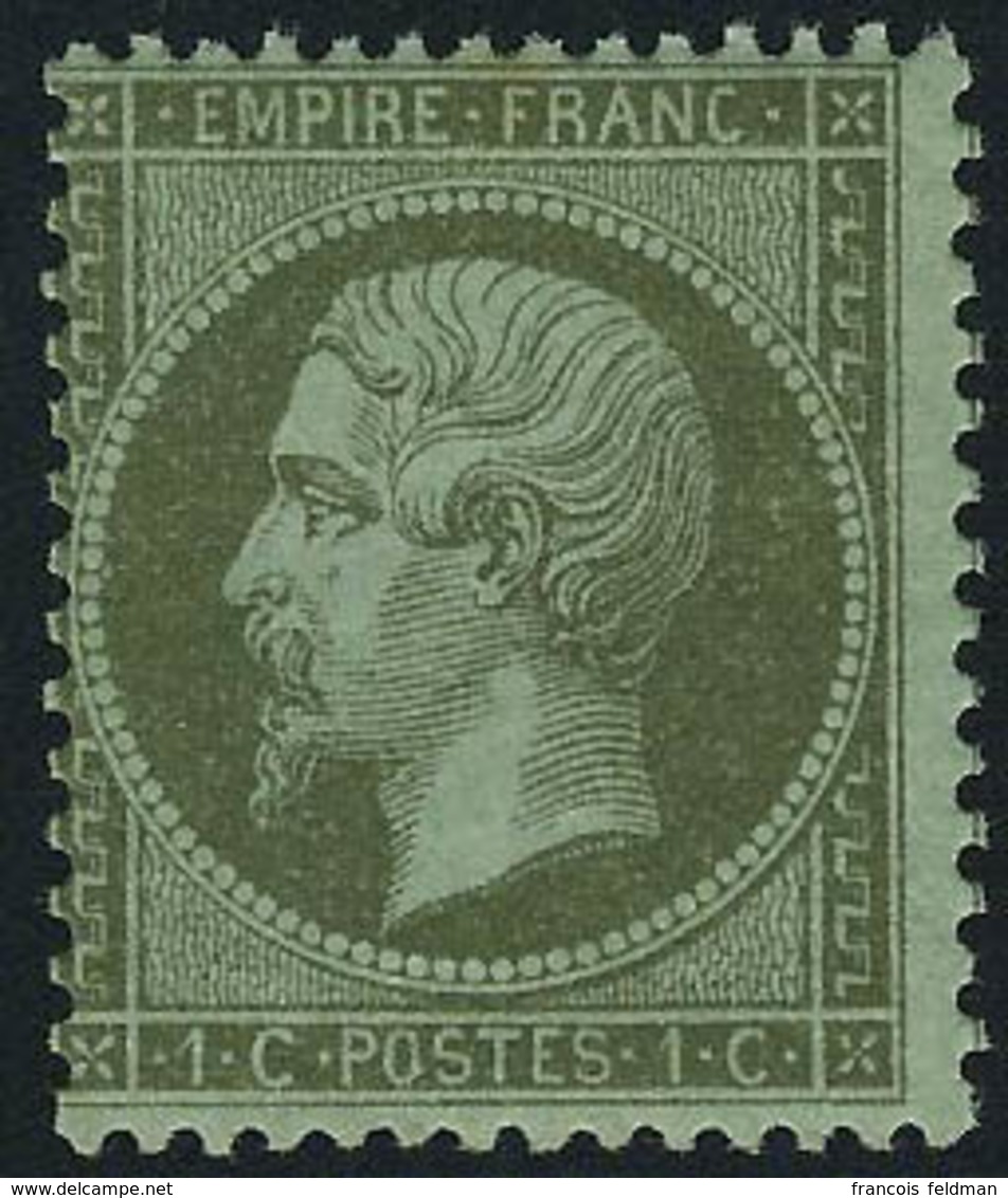 Neuf Avec Charnière N° 19, 1c Olive, 2ex Nuances Différentes, Infime Point De Rousseur Sinon T.B. - Altri & Non Classificati