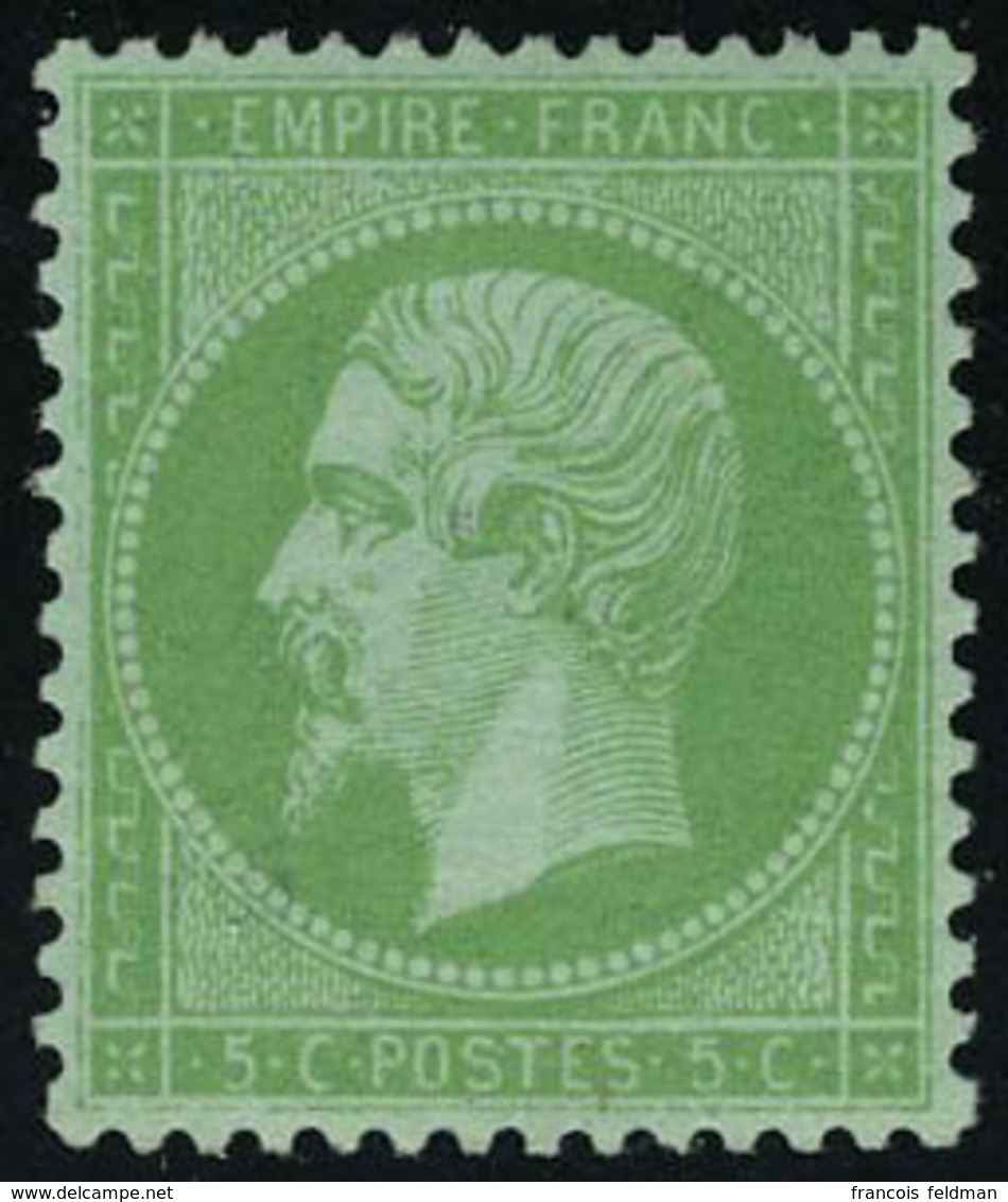 Neuf Avec Charnière N° 20, 5c Vert, Napoléon III Dentelé, Bien Centré, Cl, T.B. - Sonstige & Ohne Zuordnung