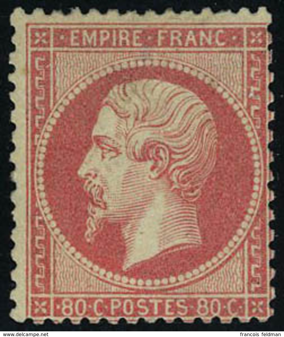 Neuf Avec Charnière N° 24, 80c Rose Napoléon III Dentelé, T.B. Signé A. Brun - Sonstige & Ohne Zuordnung