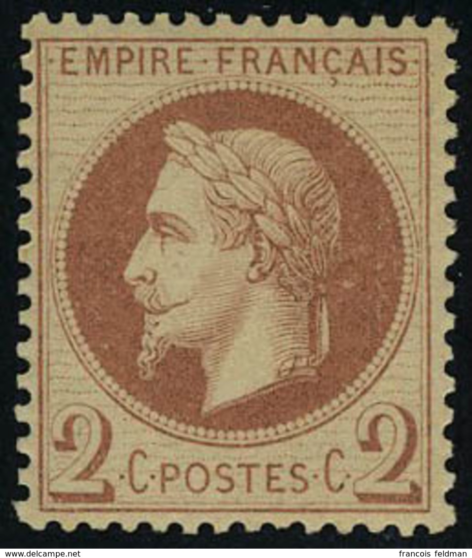 Neuf Sans Charnière N° 26B, 2c Rouge-brun Clair, Type II, Bien Centré, T.B. - Altri & Non Classificati