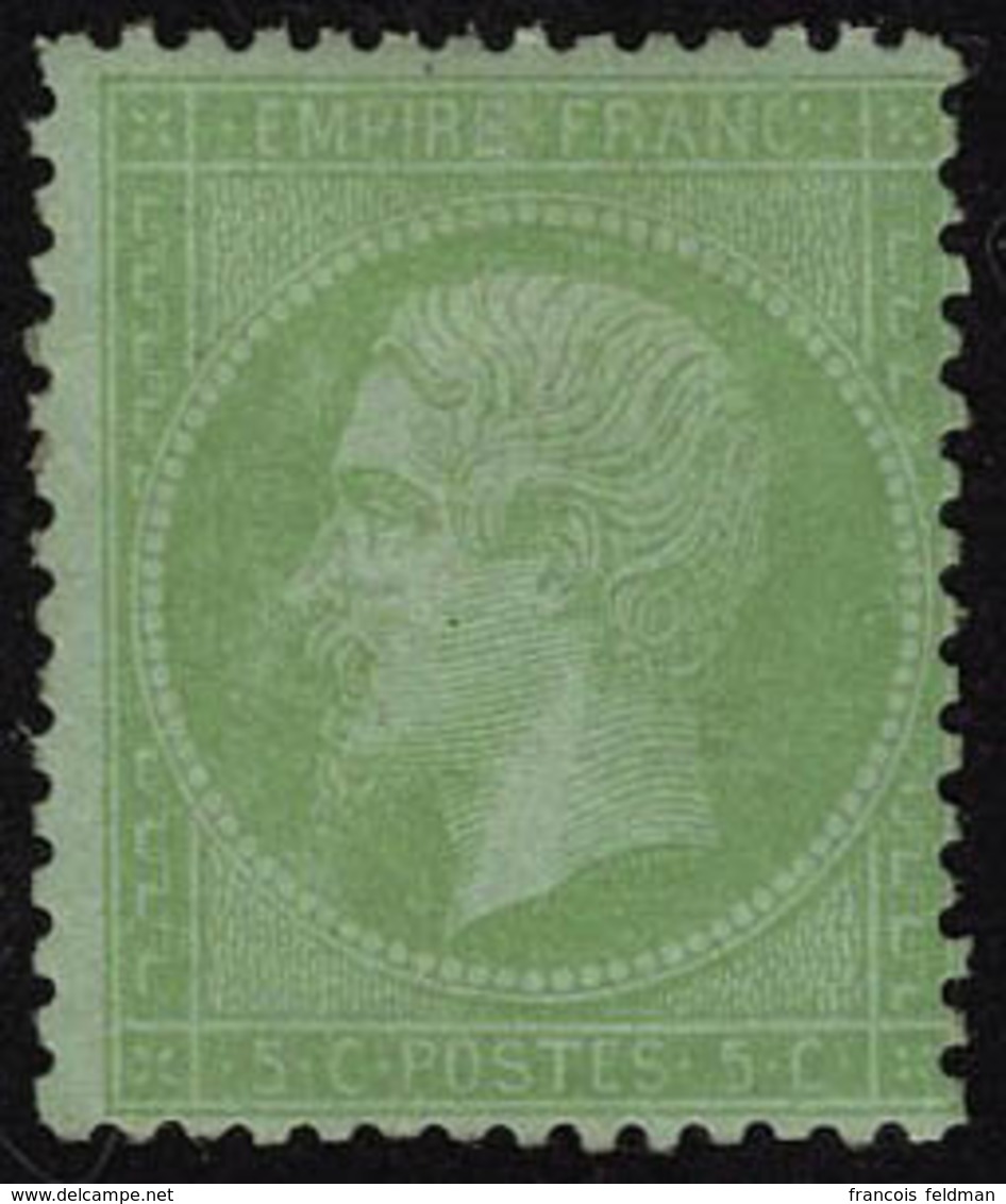 Neuf Avec Charnière N° 35, 5c Vert Pâle Sur Bleu, T.B. Signé Brun, Rare - Altri & Non Classificati