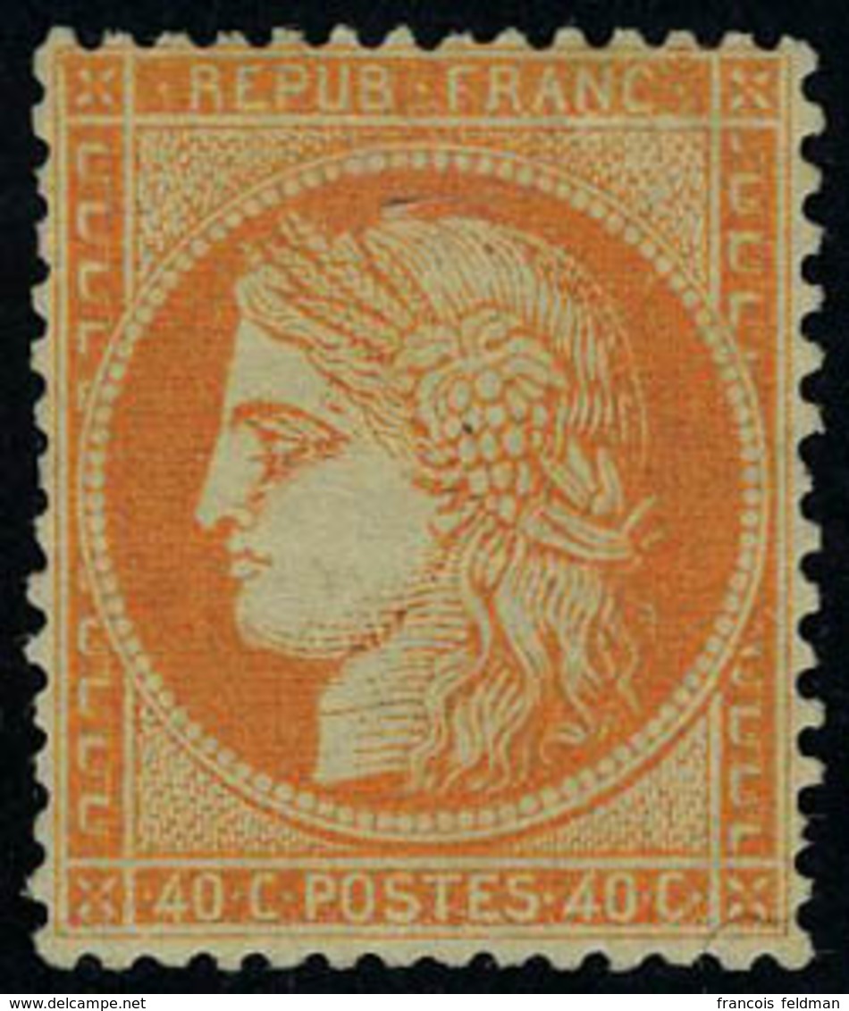 Neuf Sans Charnière N° 38, 40c Orange Type Siège, Infime Froissure De Gomme Et Léger Clair, Bon Centrage, T.B. - Altri & Non Classificati