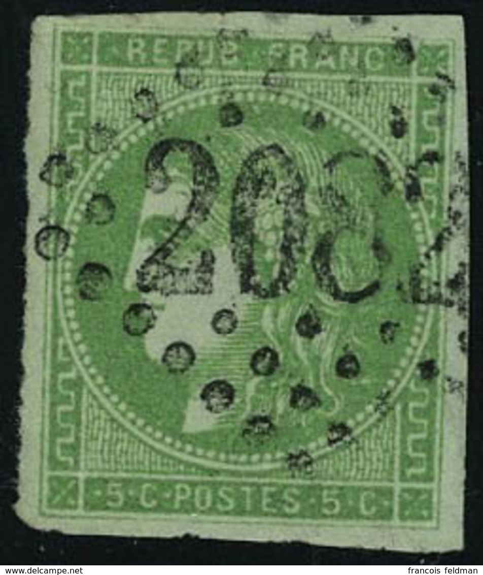 Oblitéré N° 42Ba, 5c Vert Jaune Foncé, Loc GC 2082 T.B. - Sonstige & Ohne Zuordnung