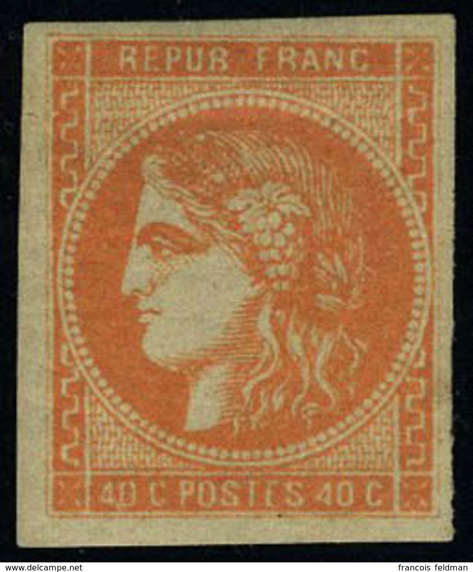 Neuf Avec Charnière N° 48, 40c Orange, T.B. Signé JF Brun - Autres & Non Classés