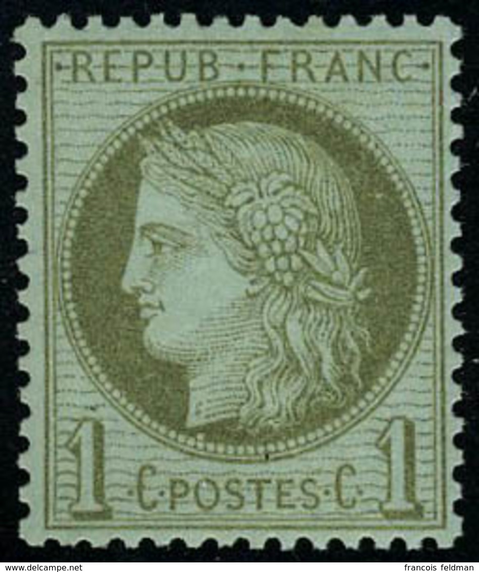 Neuf Sans Charnière N° 50, 1c Vert-olive, Bon Centrage, Superbe - Autres & Non Classés