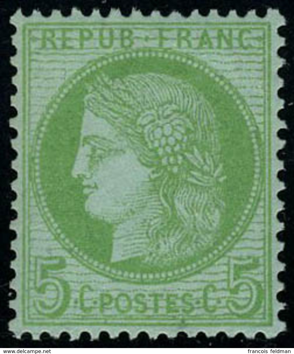 Neuf Sans Charnière N° 53, 5c Vert-jaune Sur Azuré, T.B. - Sonstige & Ohne Zuordnung