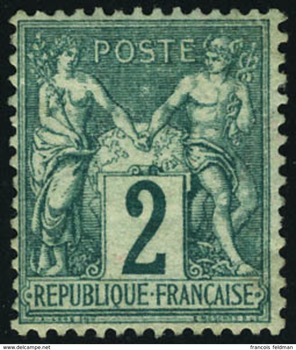 Neuf Avec Charnière N° 62, 2c Vert, Bon Centrage, T.B., Signé + Certificat JF Brun. - Sonstige & Ohne Zuordnung