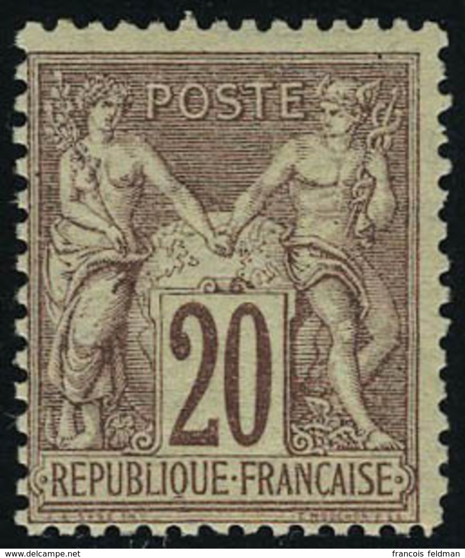 Neuf Sans Charnière N° 67, 20c Brun-lilas, Type I, T.B. - Sonstige & Ohne Zuordnung