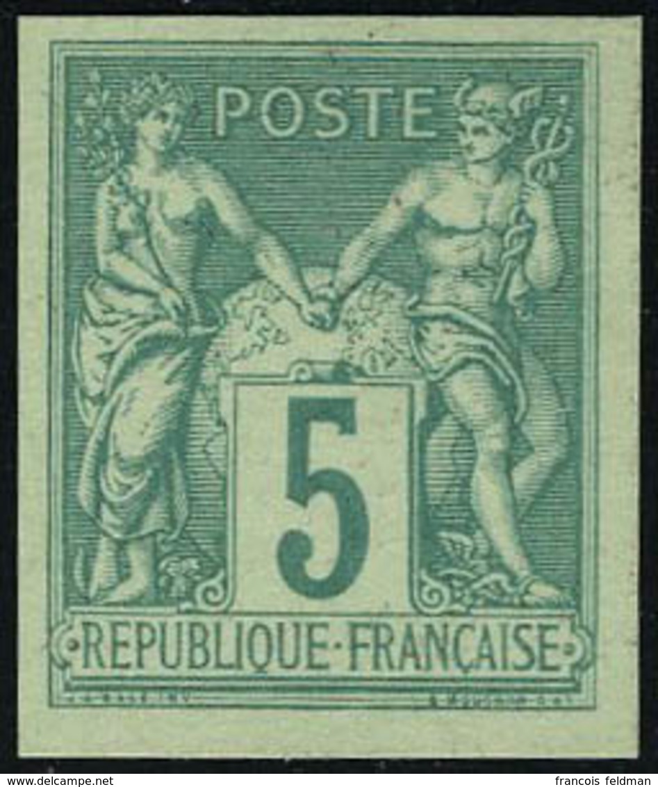 Neuf Sans Gomme N° 75b, 5c Vert, Type II, ND, Emission Des Régents, T.B. - Sonstige & Ohne Zuordnung