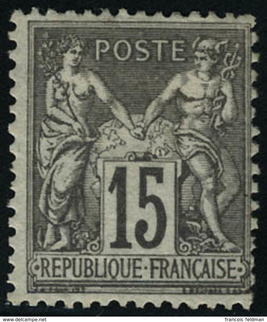 Neuf Avec Charnière N° 77. 15c Gris, Type II, T.B. Signé Thiaude. - Sonstige & Ohne Zuordnung