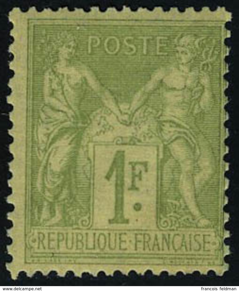Neuf Sans Charnière N° 82, 1f Olive Clair, Type II, T.B. - Autres & Non Classés