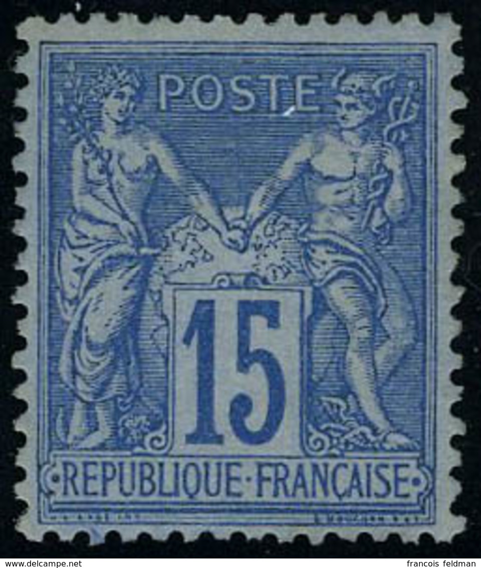 Neuf Avec Charnière N° 90a, 15c Bleu Sur Bleu, T.B. - Sonstige & Ohne Zuordnung