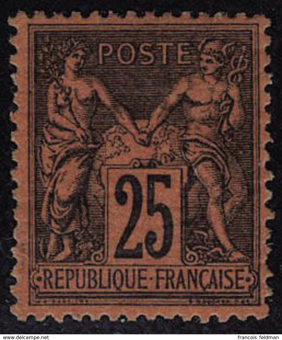 Neuf Avec Charnière N° 91, 25c Noir Sur Rouge, Très Frais, T.B. - Sonstige & Ohne Zuordnung