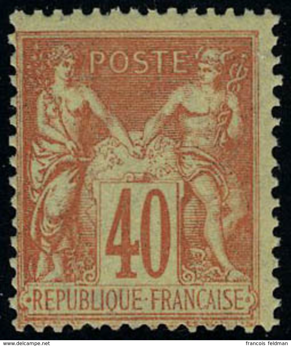 Neuf Sans Charnière N° 94, 40c Orange, Type II, T.B. Signé - Sonstige & Ohne Zuordnung