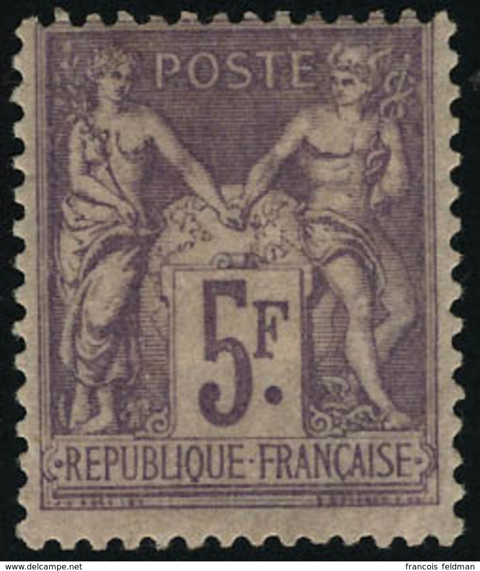 Neuf Avec Charnière N°95. 5f Violet Sur Lilas. Frais. T.B. - Sonstige & Ohne Zuordnung