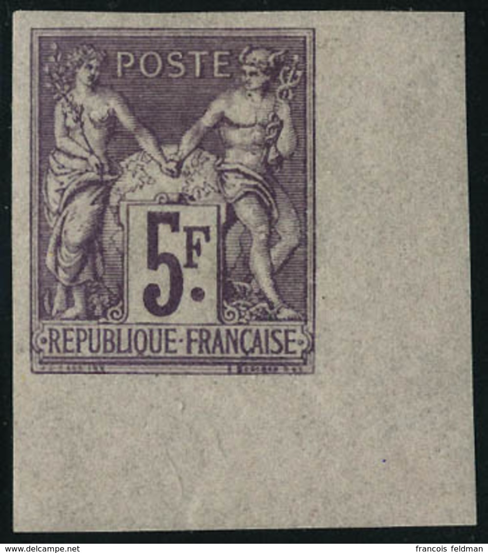 Neuf Avec Charnière N° 95e. 5f Violet Sur Lilas, Non Dentelé, Cdf, Cl, Superbe, Signé Brun. - Sonstige & Ohne Zuordnung