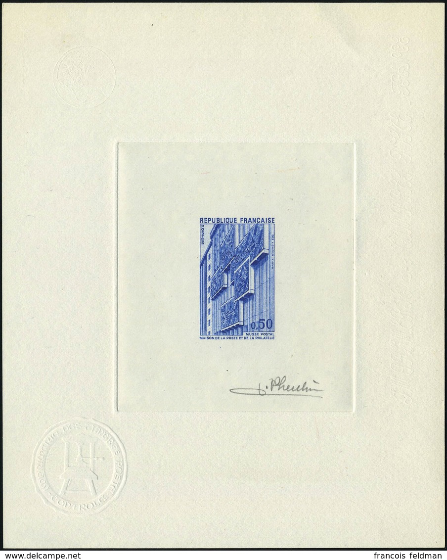 N° 1782, Le Musée Postal, épreuve D'artiste En Bleu Signée Pheulpin, T.B. - Altri & Non Classificati