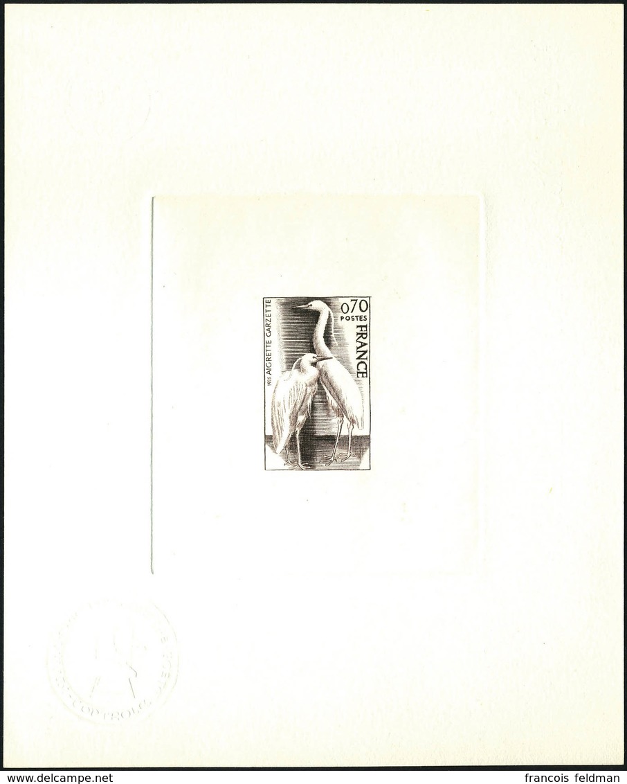 N° 1820, Aigrette Garzette, épreuve D'artiste En Brun Lilas Foncé, T.B. - Altri & Non Classificati