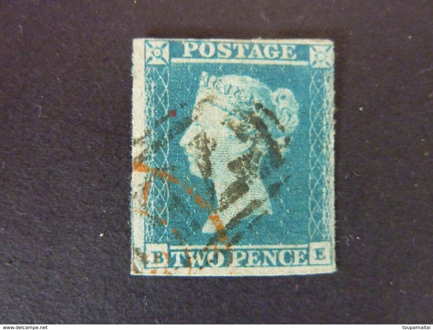 GRANDE BRETAGNE, Année 1841, YT N° 4 Bleu Oblitéré  (cote 110 EUR) - Gebraucht
