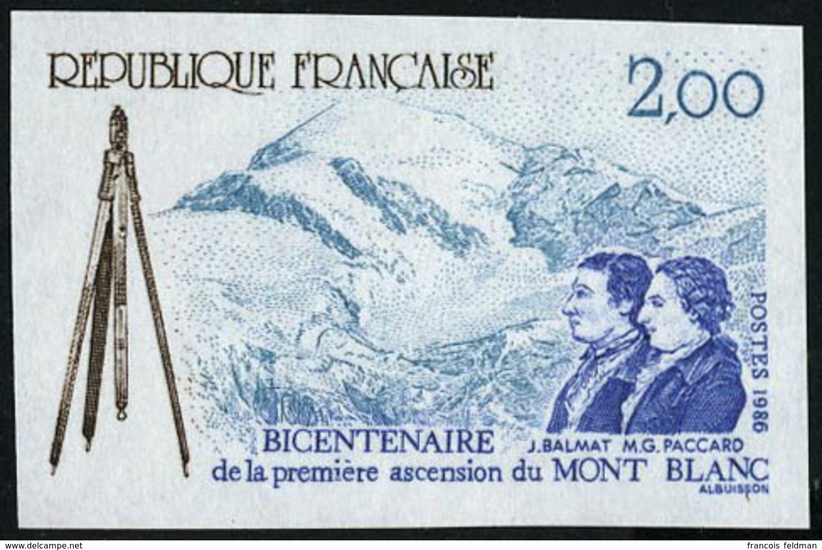 Neuf Sans Charnière N° 2422, Bicentenaire De La 1ère Ascension Du Mont Blanc, 1ex ND + épreuve De Luxe, T.B. - Altri & Non Classificati