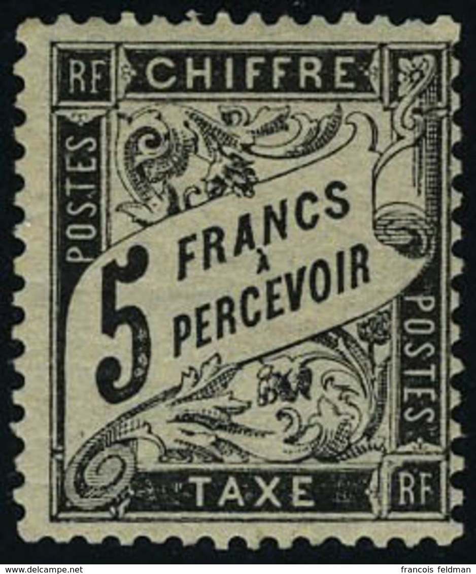 Neuf Avec Charnière N° 24, 5f Noir Cl Très Frais, Signé + Certificat JF Brun - Sonstige & Ohne Zuordnung