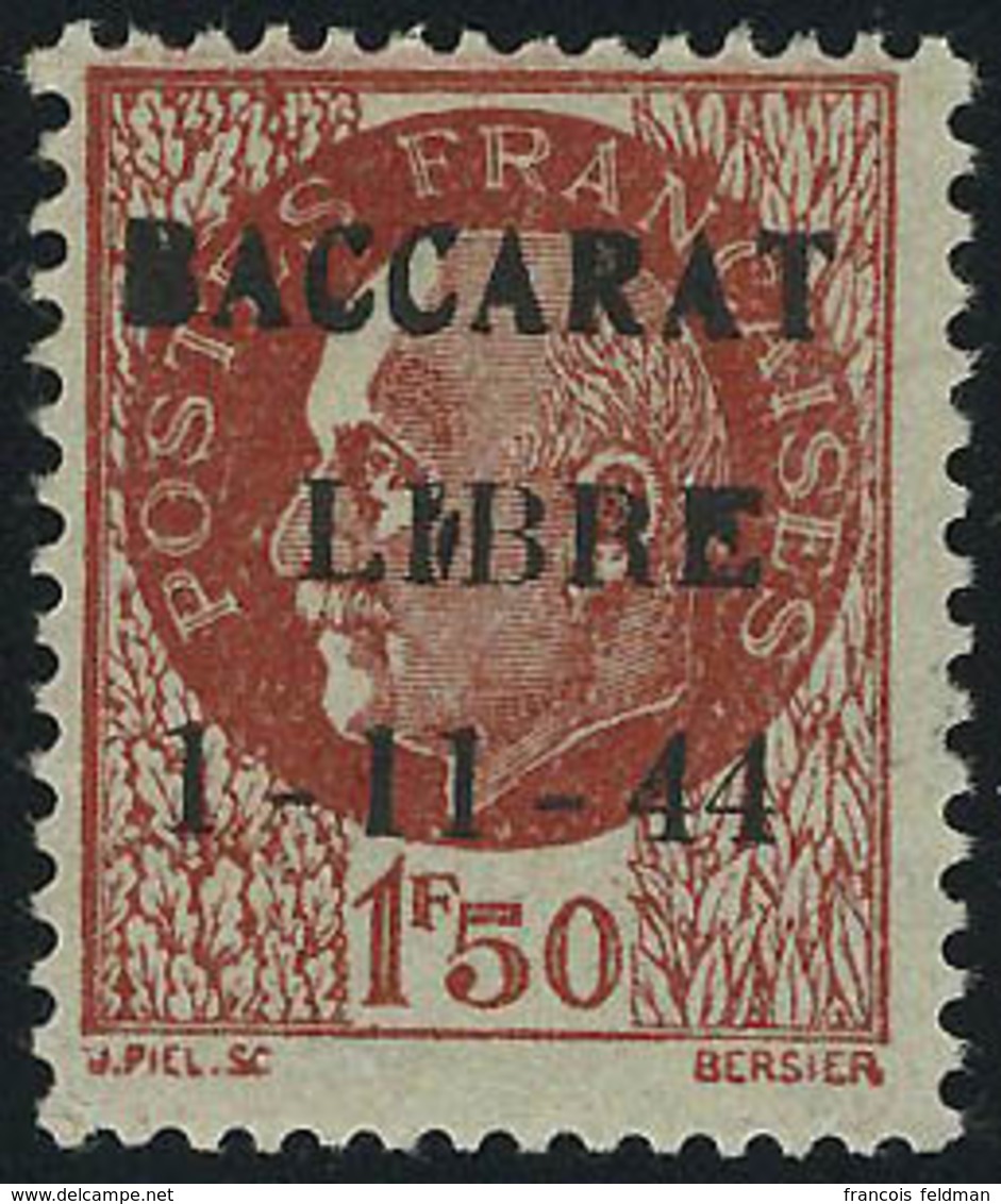 Neuf Sans Charnière BACCARAT, Mayer N° 6, 1f50 Brun Rouge, Type I + II, T.B. Signé Thiaude - Sonstige & Ohne Zuordnung