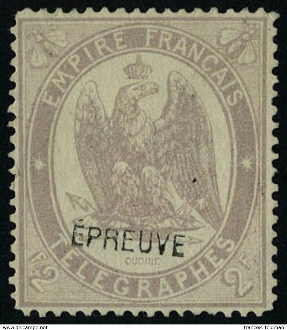 Neuf Avec Charnière N° 8b, 2 Nuances Du 2f Violet Et Violet Clair, Surcharge épreuve T.B. - Sonstige & Ohne Zuordnung