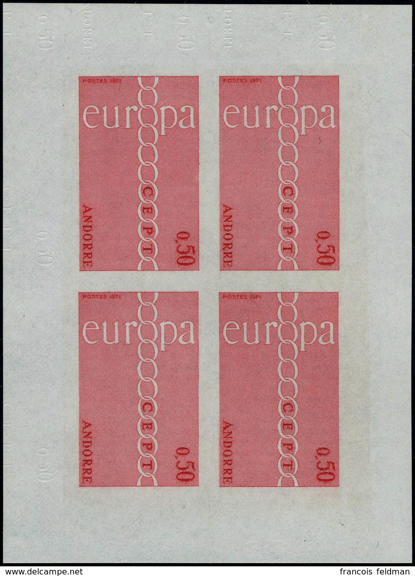 Neuf Sans Charnière N° 212/13, Europa 1971, La Paire En Mini Feuillet De 4 Timbres ND, T.B. - Autres & Non Classés