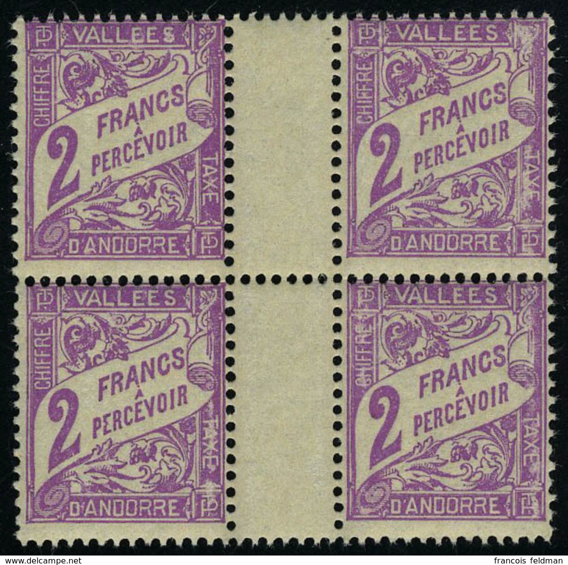 Neuf Sans Charnière N° 19, 2f Violet, 50 Ex En Morceaux De Feuille, T.B. - Autres & Non Classés