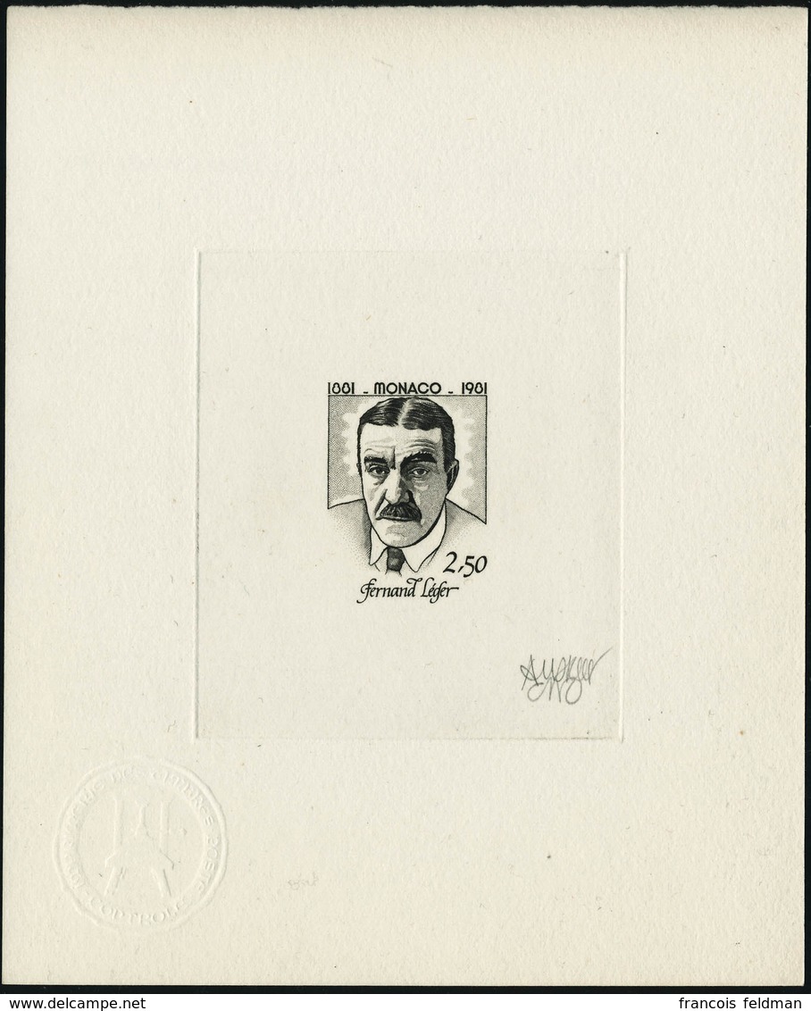 N°1292. 2f50 F. Léger. Epreuve D'artiste En Noir, Signée Andréotto Avec Cachet à Sec De Contrôle. T.B. - Altri & Non Classificati