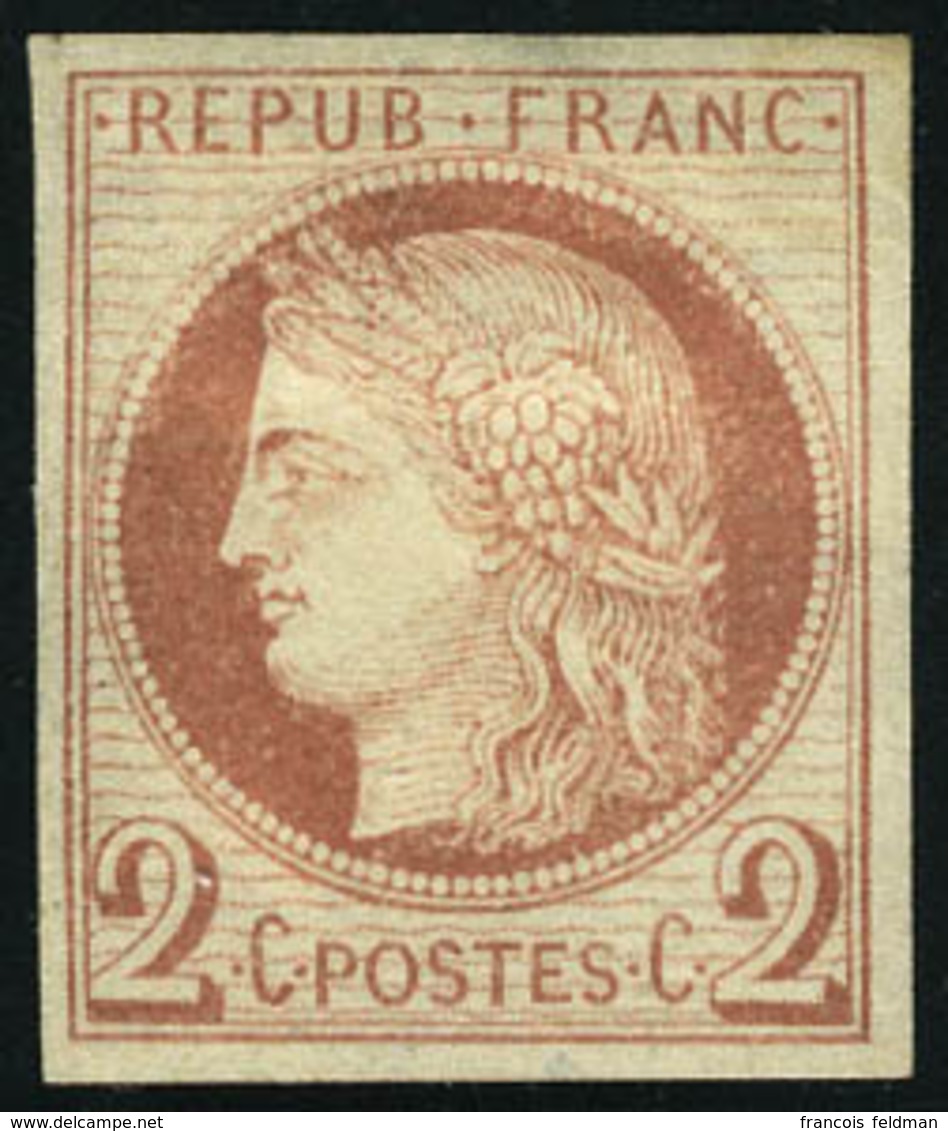 Neuf Avec Charnière N° 15, 2c Rouge Brun, T.B. Signé JF Brun. - Altri & Non Classificati