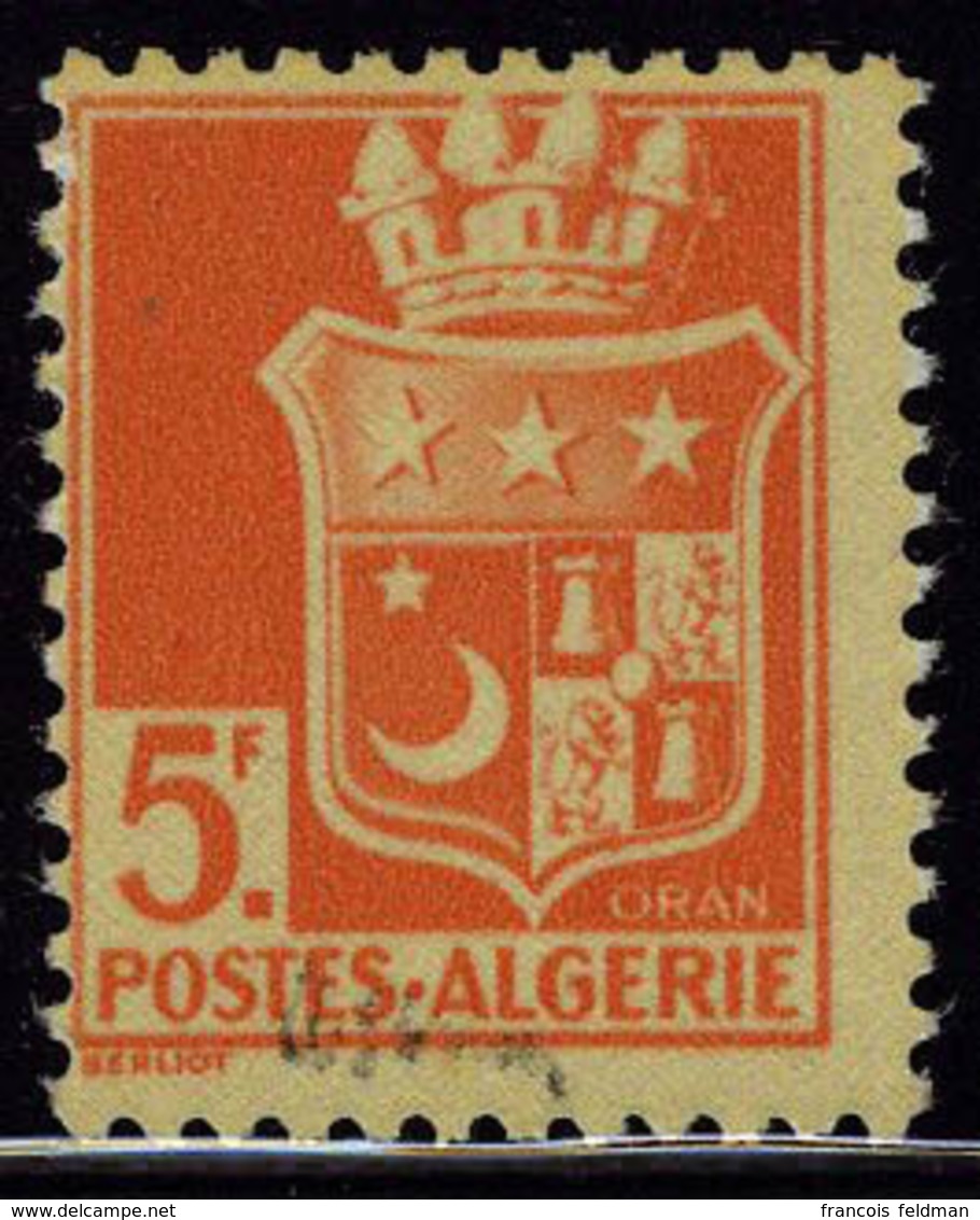 Neuf Avec Charnière N° 197d, 5f Rouge Orange, Imprimé Recto Et Verso, T.B. Signé Brun - Altri & Non Classificati