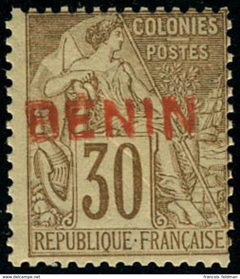 Neuf Sans Charnière 30c Brun, Surcharge Rouge Type IV, Non-émis, T.B. - Altri & Non Classificati